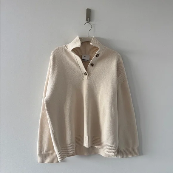 REFORMATION Brooklyn Cotton Polo Sweater M - Picture 2 of 6